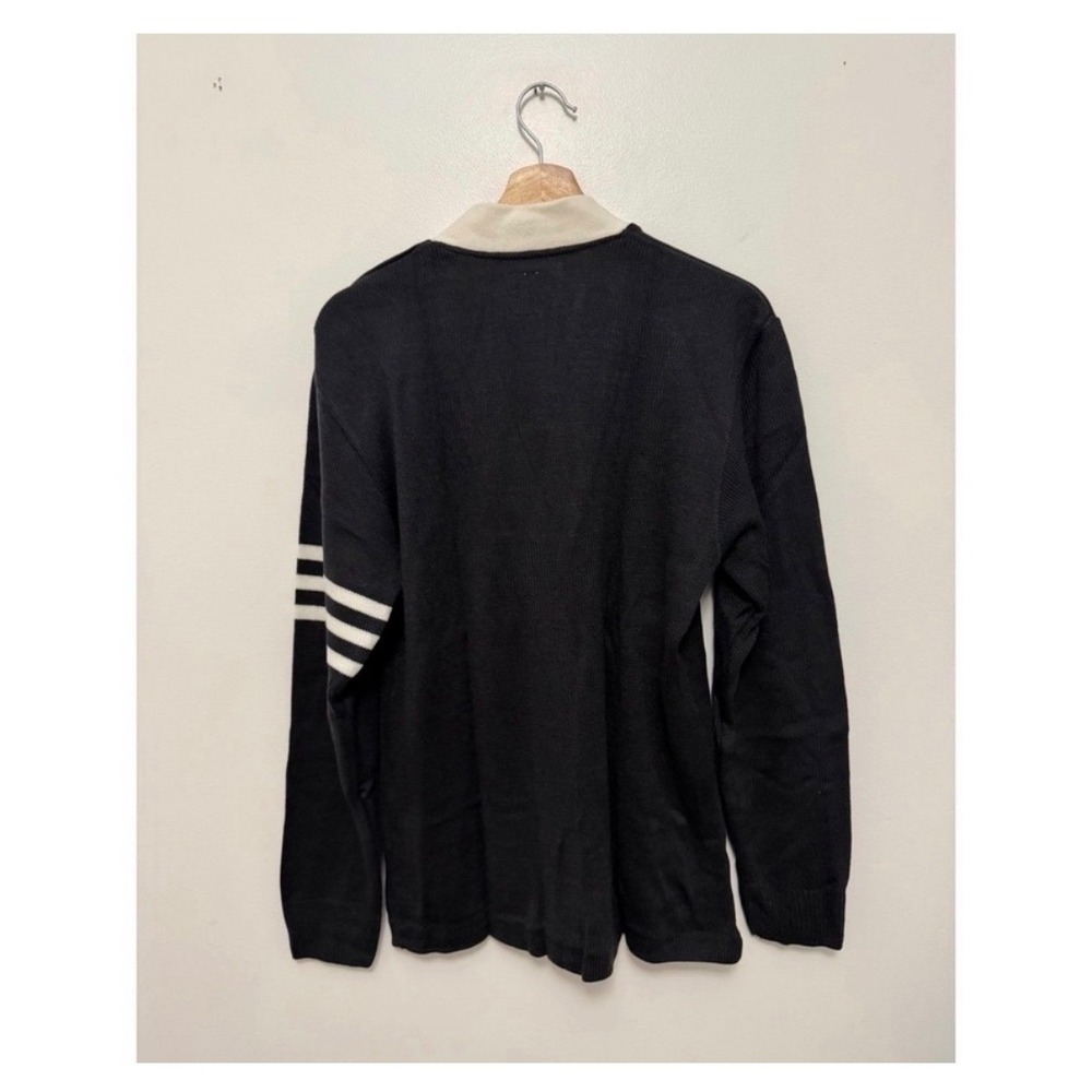 A+ School Apparel "Simply the Best" Pocket Button Cardigan Navy/White Unisex M - Picture 4 of 4